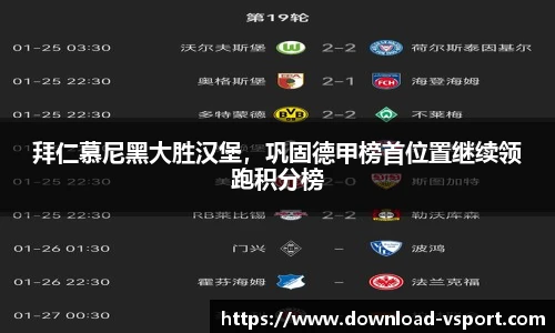 拜仁慕尼黑大胜汉堡，巩固德甲榜首位置继续领跑积分榜